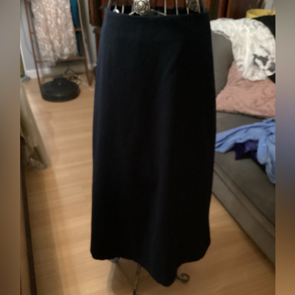Ralph Lauren Navy Straight Maxi wool Skirt